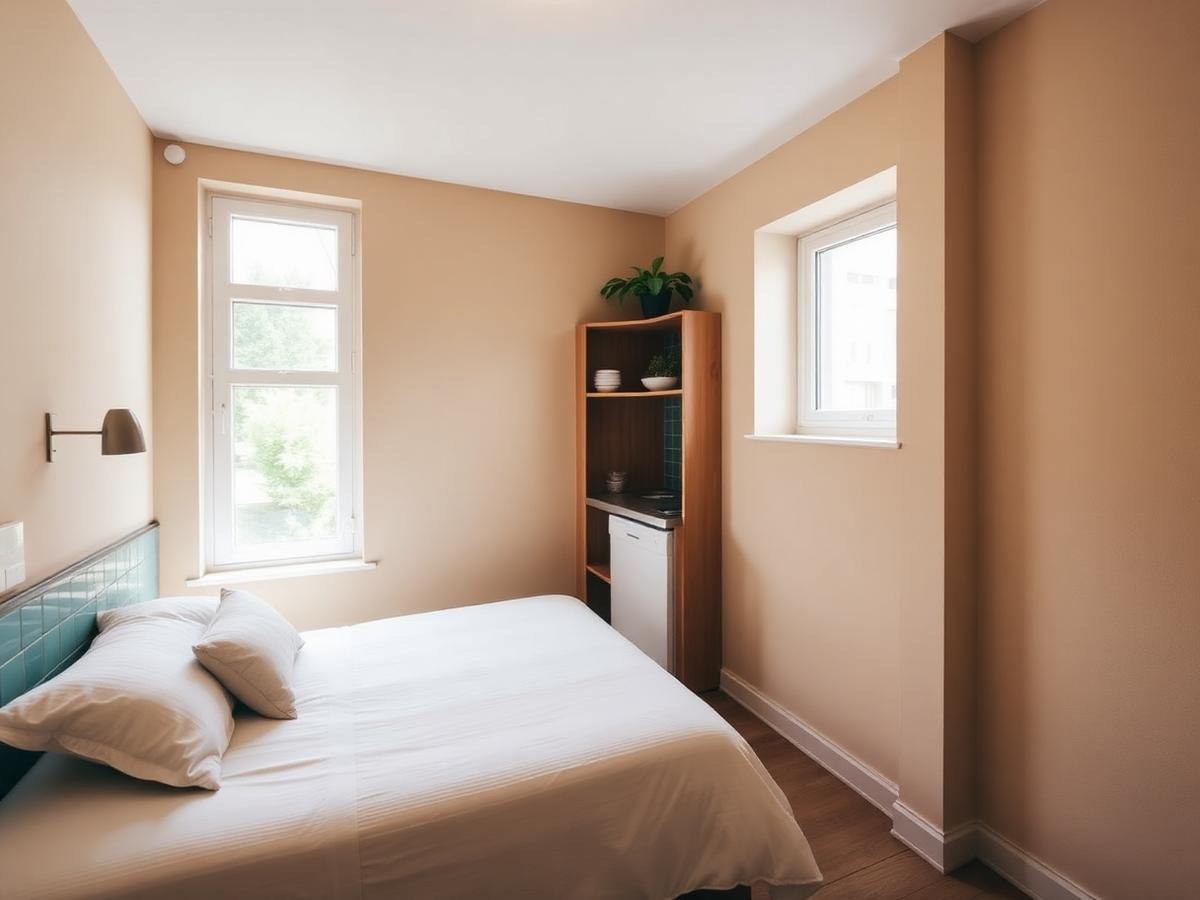 Studio interior of The Garden Street Studio, a compact downtown Pensacola vacation rental